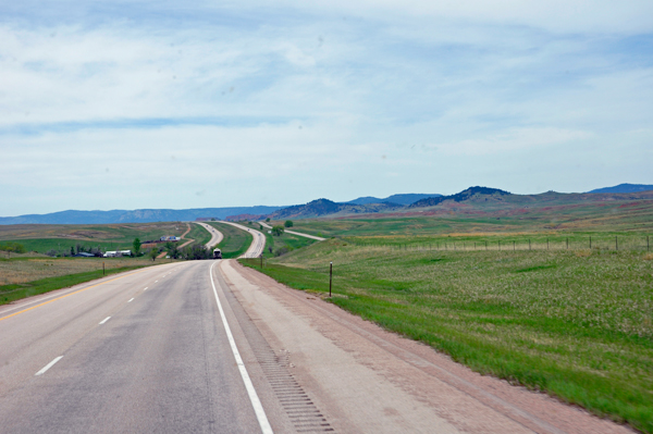 travel road in Wyoming